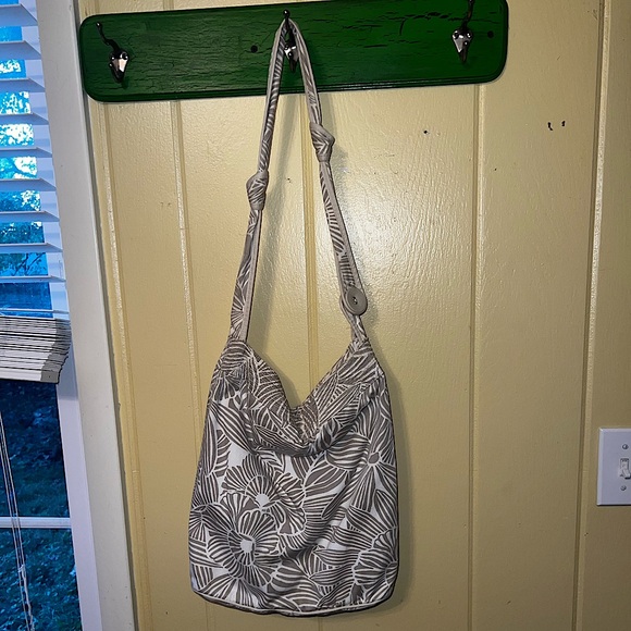 3/$10 Aeropostale Tan Cotton Design Messenger Shoulder Crossbody Bag - Picture 4 of 13